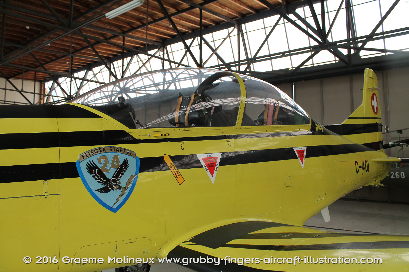 PILATUS_PC-9_C-401_Swiss_Air_Force_Museum_2015_06_GrubbyFingers
